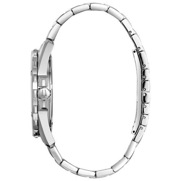 Bulova Men's Crystal BUL Quartz Silver Stainless Steel Date Watch - Picture 4 of 5